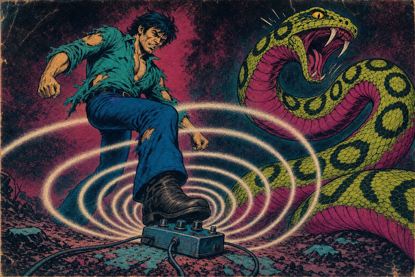 The man stamps on the pedal and a shockwave blasts out