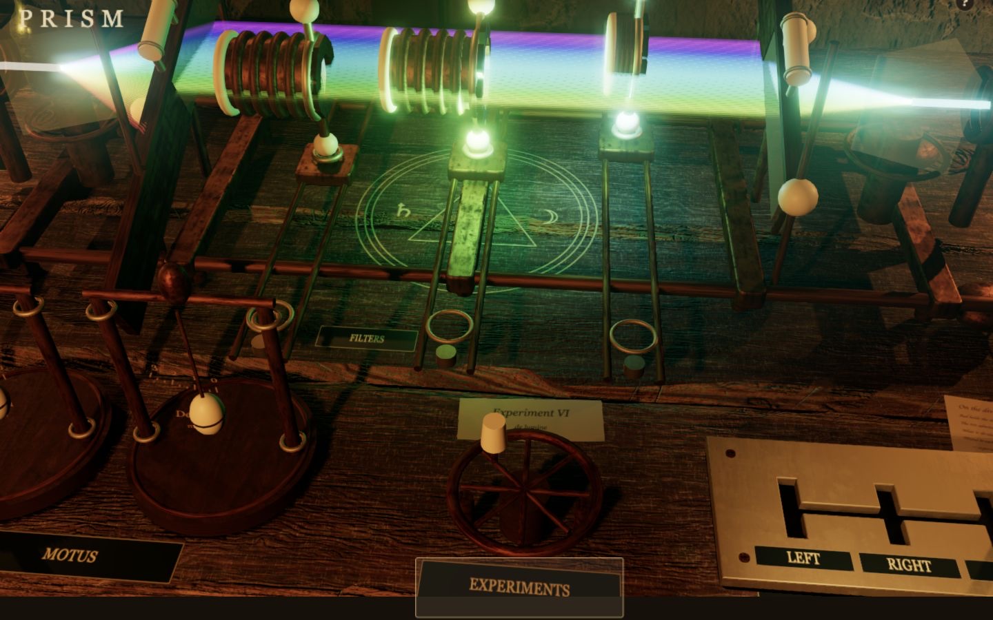 PRISM’s mechanical experiment wheel at the front of the optical workbench