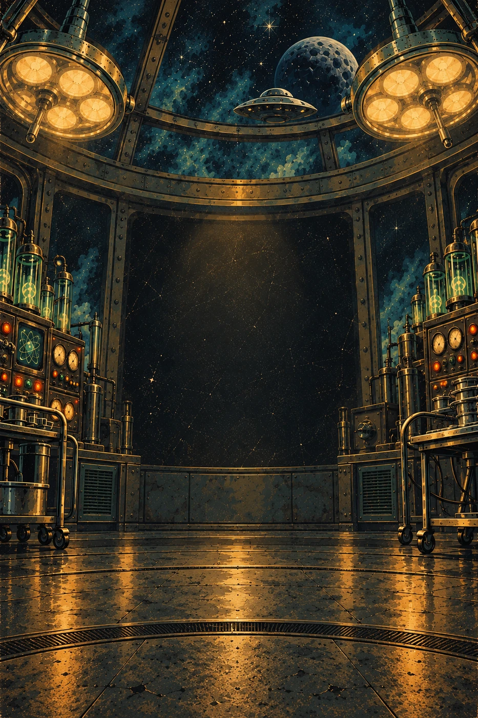 The machinery of a space-age operating theatre